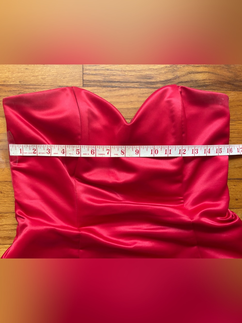 Jessica McClintock Strapless Red Satin Ball Gown Size 12 Y2K Vintage - Picture 9 of 9